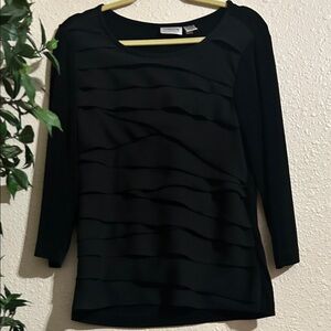 Chico's Black Textured Women's Blouse